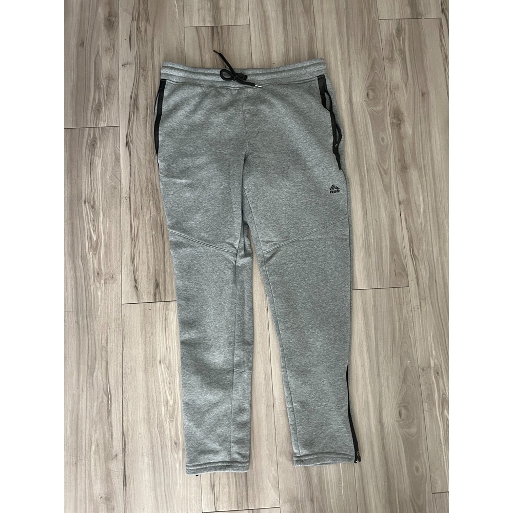 RBX Active Sweatpants Men Large Gray Performance Training Anakle Zip Tapered Leg